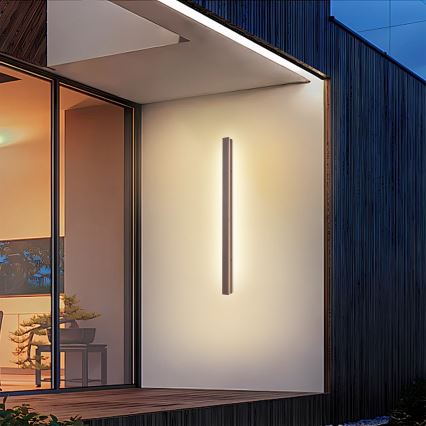 Brilagi - Aplică de perete pentru exterior LINEAR LED/22W/230V 3000K IP65 100 cm maro CRI 90