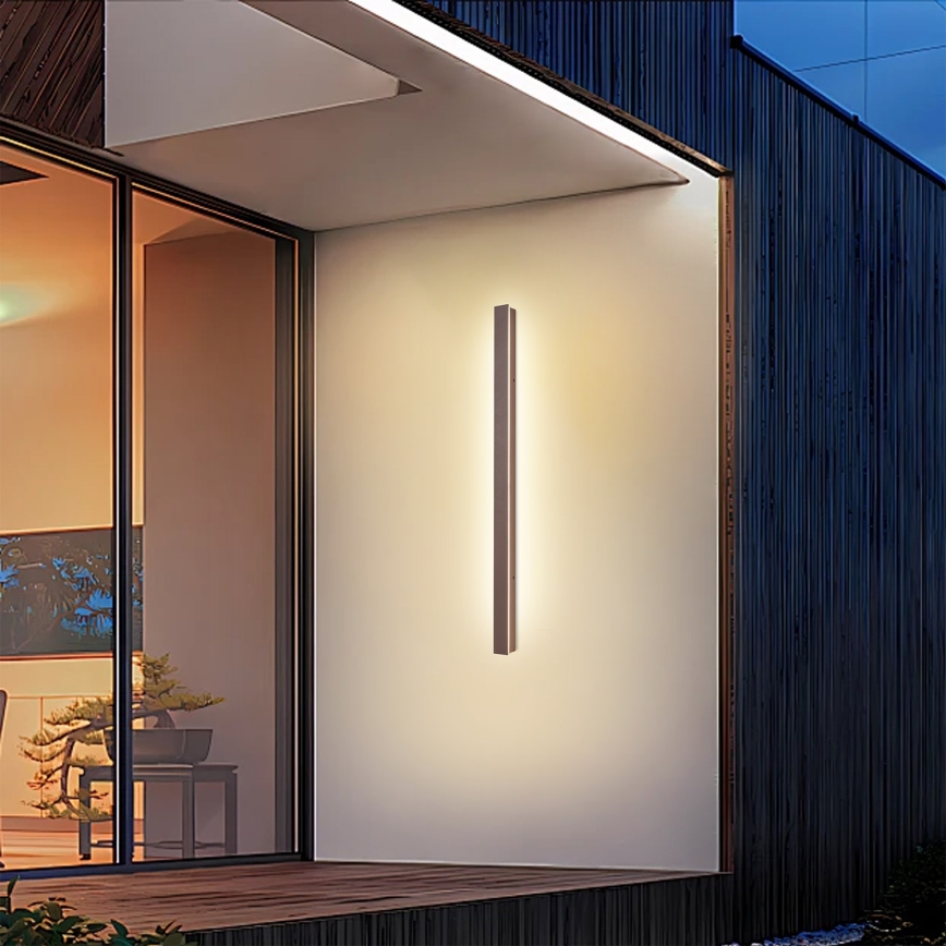 Brilagi - Aplică de perete pentru exterior LINEAR LED/22W/230V 3000K IP65 100 cm maro CRI 90