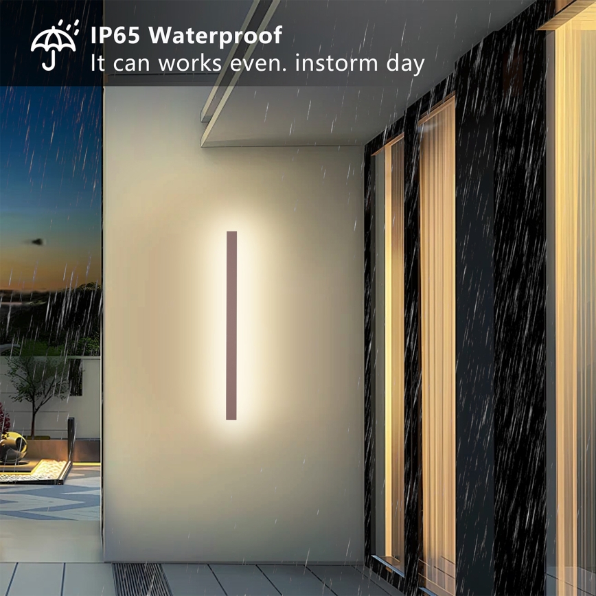 Brilagi - Aplică de perete pentru exterior LINEAR LED/22W/230V 3000K IP65 100 cm maro CRI 90