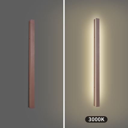 Brilagi - Aplică de perete pentru exterior LINEAR LED/22W/230V 3000K IP65 100 cm maro CRI 90