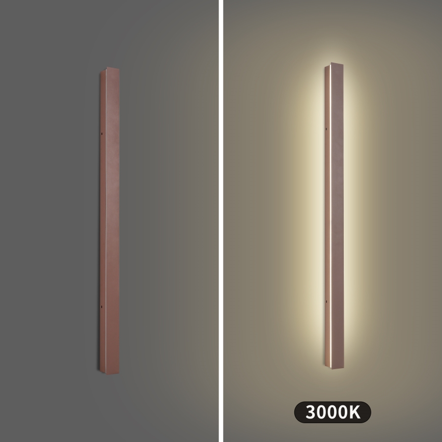 Brilagi - Aplică de perete pentru exterior LINEAR LED/22W/230V 3000K IP65 100 cm maro CRI 90