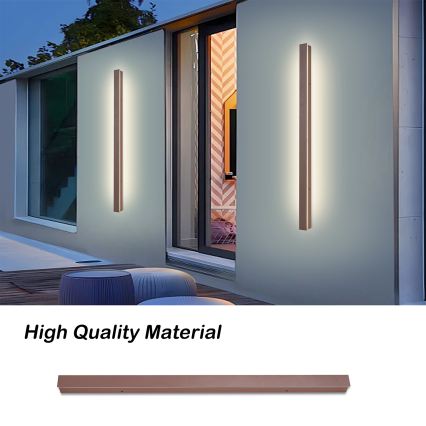Brilagi - Aplică de perete pentru exterior LINEAR LED/22W/230V 3000K IP65 100 cm maro CRI 90