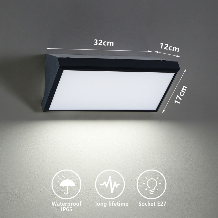 Brilagi - Aplica de perete LED reglabilă pentru exterior TRIANGLE 1xE27/6W/230V 2700-6500K IP65 negru