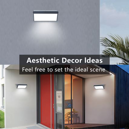 Brilagi - Aplică de perete LED reglabilă pentru exterior TRIANGLE 1xE27/6W/230V 2700-6500K IP65 antracit