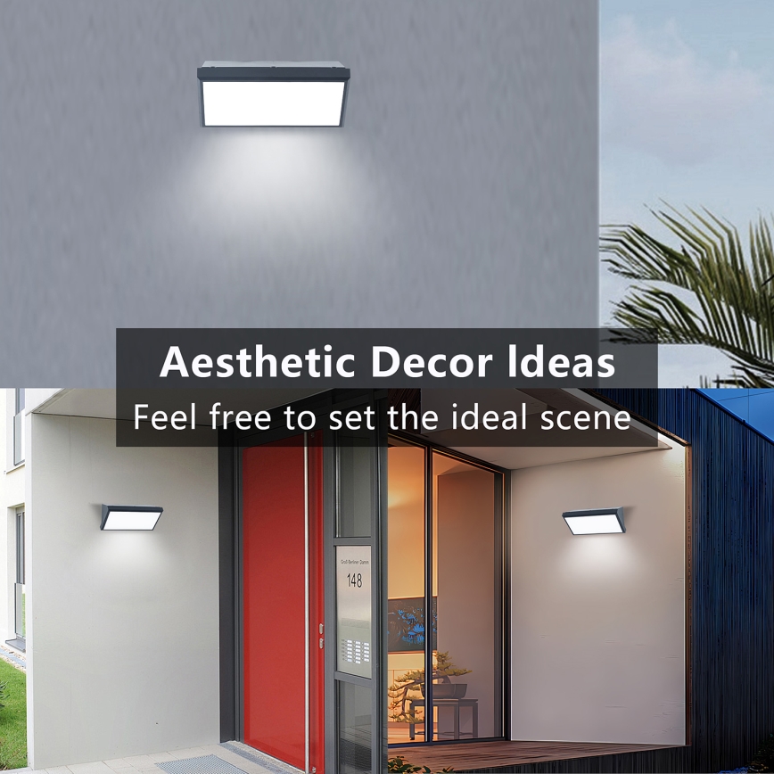 Brilagi - Aplică de perete LED reglabilă pentru exterior TRIANGLE 1xE27/6W/230V 2700-6500K IP65 antracit