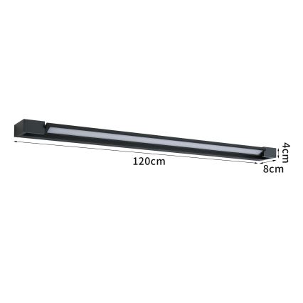 Brilagi - Iluminare LED pentru oglindă de baie AQUA LINE LED/36W/230V 120 cm IP44 negru CRI 90