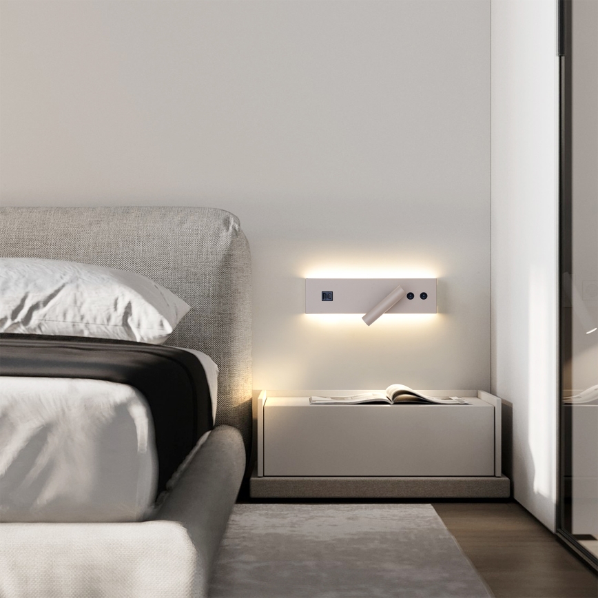 Brilagi - Aplică spot de perete LED cu port USB NOCTIS LED/3W/230V + LED/9W bej