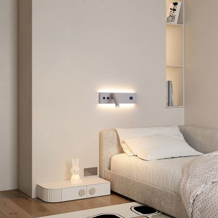 Brilagi - Aplică spot de perete LED cu port USB NOCTIS LED/3W/230V + LED/9W bej