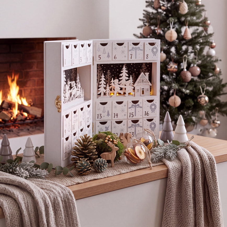 BRILAGI - LED Calendar de Advent LED/2xAA