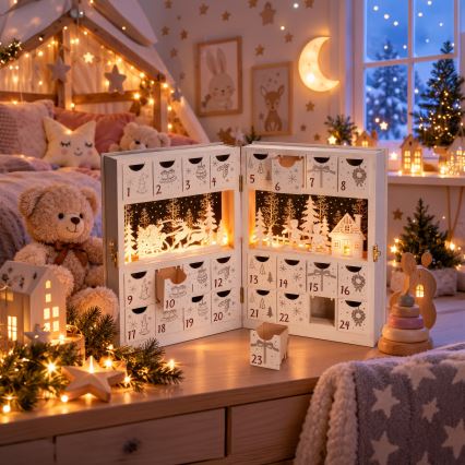 BRILAGI - LED Calendar de Advent LED/2xAA