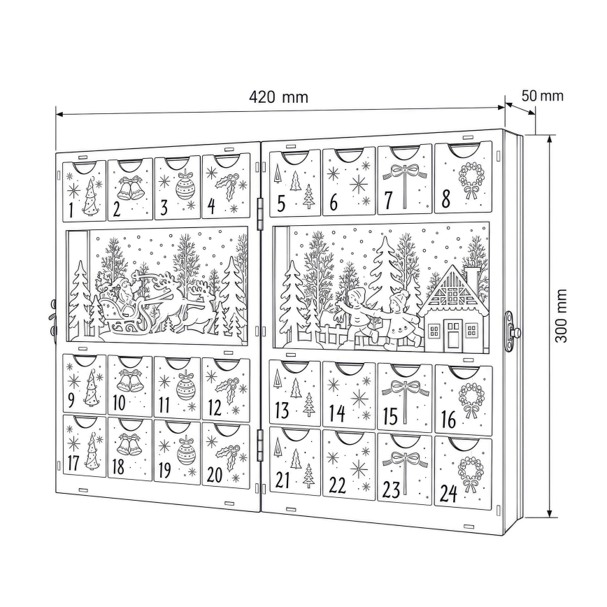 BRILAGI - LED Calendar de Advent LED/2xAA