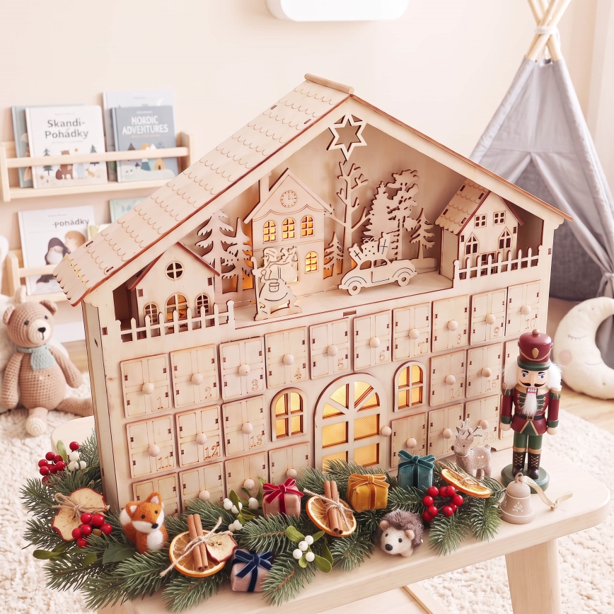BRILAGI - LED calendar de Advent LED/2xAA