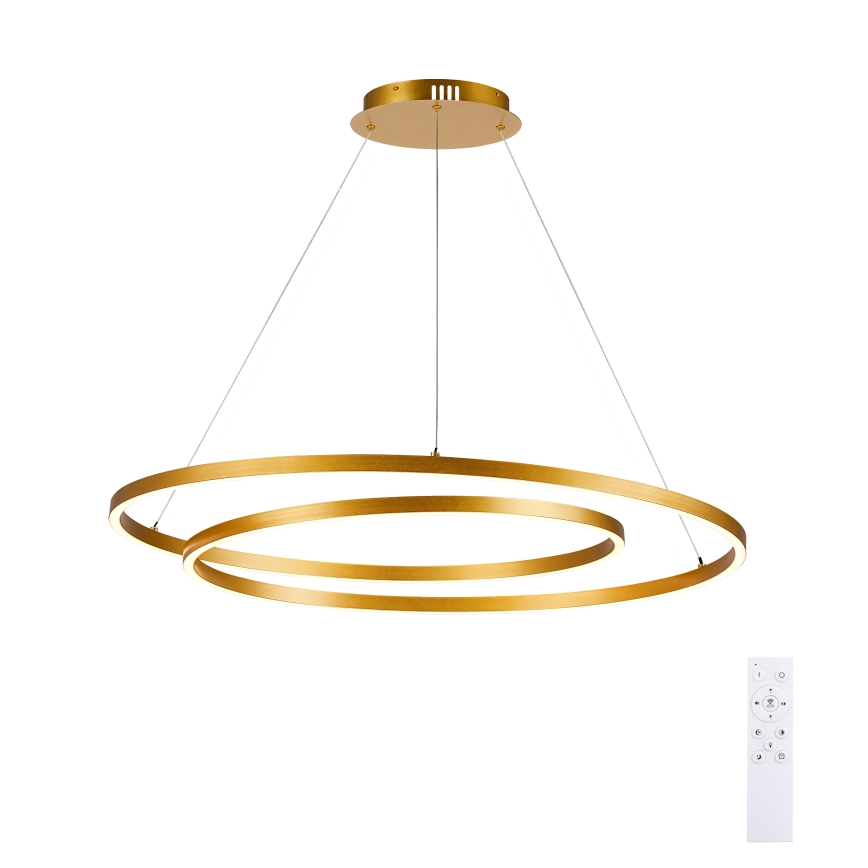 BRILAGI - Lustru LED reglabil pe cablu TWISTER LED/105W/230V 3000–6000K, diametru 100 cm, auriu + telecomandă