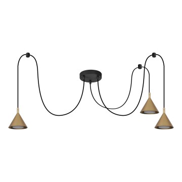 BRILAGI - LED Candelabru suspendat pe cablu CONE TRIPLE SPIDER 3xGX53/15W/230V auriu