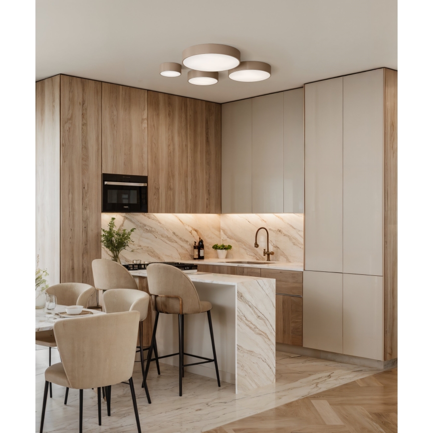 Brilagi - Plafonieră LED RGBW dimabilă pentru baie CLARE 2xE27/9W/230V 2700-6500K Ø 30 cm IP54 Wi-Fi bej