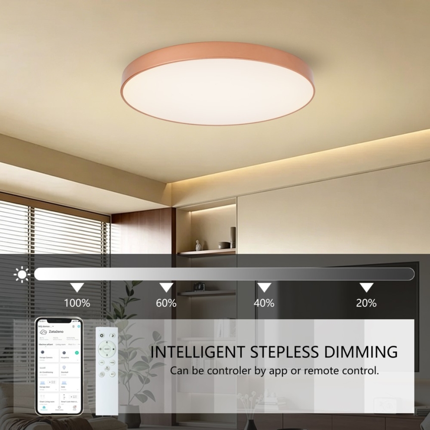 BRILAGI - plafonieră LED dimabilă POOL SMART LED/100W/230V 3000-6000K pr. 80 cm Wi-Fi Tuya cu finisaj cupru + telecomandă