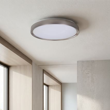 Brilagi - Plafonieră LED reglabilă FANCIA, 48W, 230V, 3000–6500K, Ø 39 cm, argintiu + telecomandă