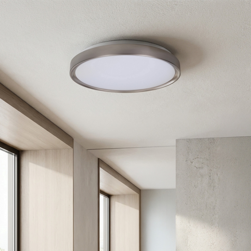 Brilagi - Plafonieră LED reglabilă FANCIA, 48W, 230V, 3000–6500K, Ø 39 cm, argintiu + telecomandă
