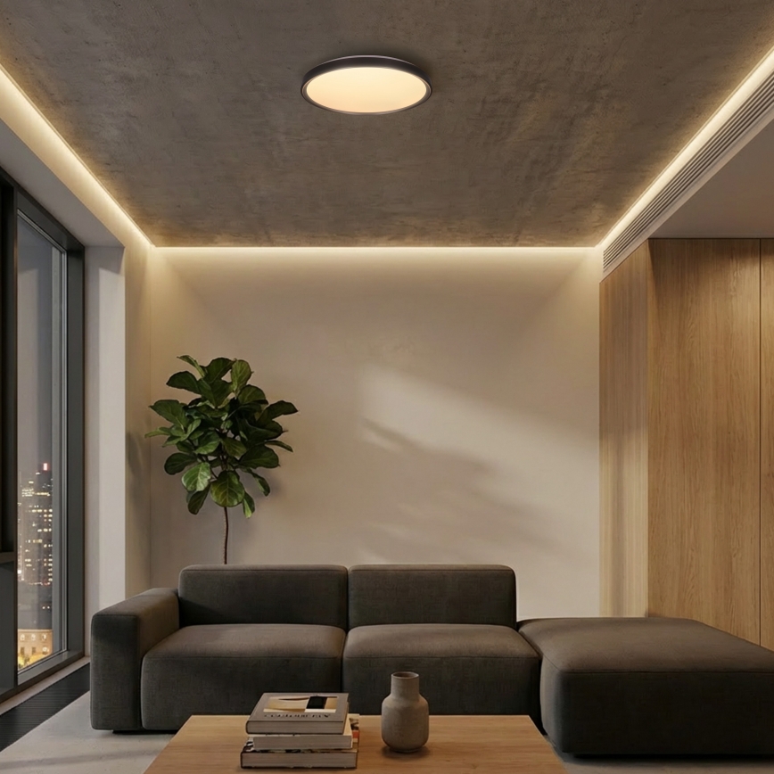 Brilagi - Plafonieră LED reglabilă FANCIA, 48W, 230V, 3000–6500K, Ø 39 cm, argintiu + telecomandă