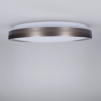 Brilagi - Plafonieră LED reglabilă FANCIA, 48W, 230V, 3000–6500K, Ø 39 cm, argintiu + telecomandă