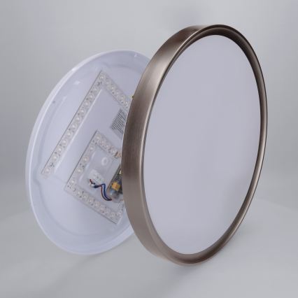 Brilagi - Plafonieră LED reglabilă FANCIA, 48W, 230V, 3000–6500K, Ø 39 cm, argintiu + telecomandă