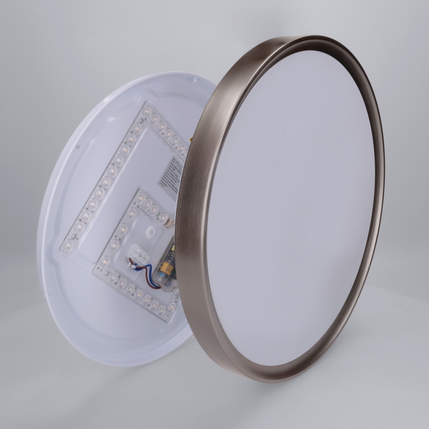 Brilagi - Plafonieră LED reglabilă FANCIA, 48W, 230V, 3000–6500K, Ø 39 cm, argintiu + telecomandă