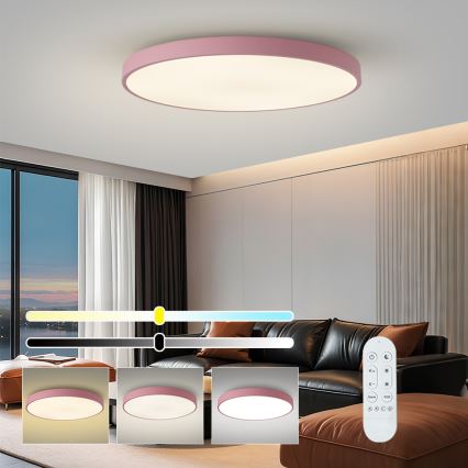 Brilagi - Corp de iluminat LED reglabil POOL SMART, 128W, 230V, Ø 100 cm, 3000-6000K, Wi-Fi Tuya + telecomandă, roz