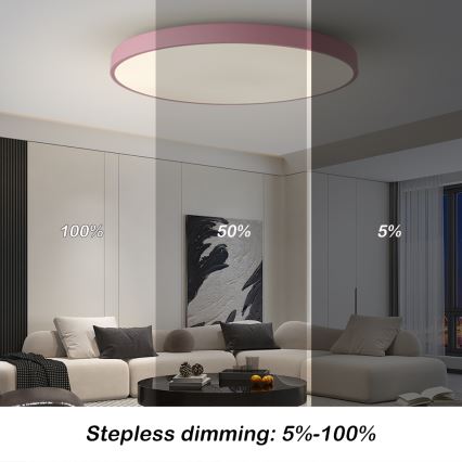 Brilagi - Corp de iluminat LED reglabil POOL SMART, 128W, 230V, Ø 100 cm, 3000-6000K, Wi-Fi Tuya + telecomandă, roz