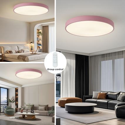 Brilagi - Corp de iluminat LED reglabil POOL SMART, 128W, 230V, Ø 100 cm, 3000-6000K, Wi-Fi Tuya + telecomandă, roz