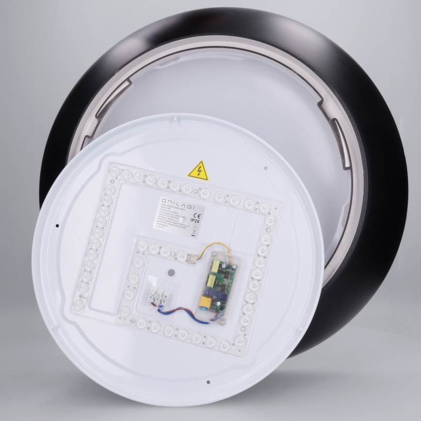 Brilagi - Plafonieră LED dimabilă ALVA, 48 W, 230 V, 3000–6500 K, Ø51 cm, neagră + telecomandă