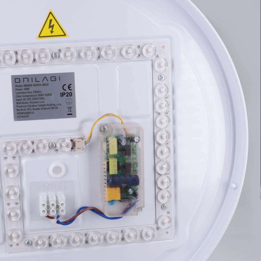 Brilagi - Plafonieră LED dimabilă ALVA, 48 W, 230 V, 3000–6500 K, Ø51 cm, neagră + telecomandă