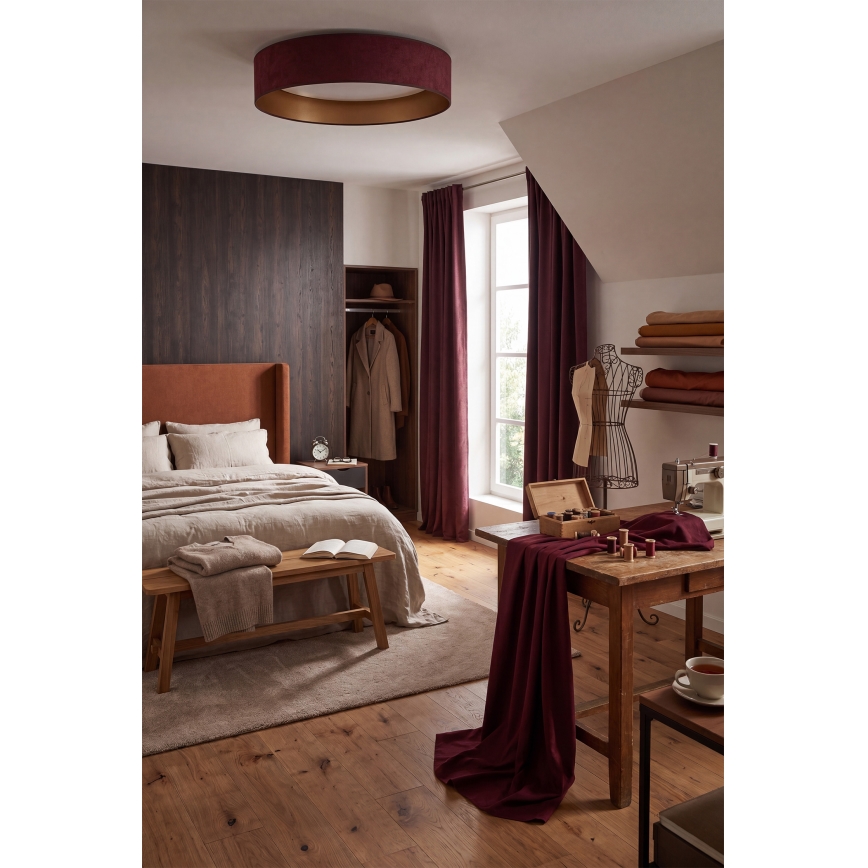 Brilagi - Plafonieră LED dimabilă VELVET SMARTIX STARS LED/36W/230V 3000-6000K Ø 55 cm vișiniu/auriu Wi-Fi Tuya Beacon + telecomandă