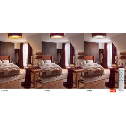 Brilagi - Plafonieră LED dimabilă VELVET SMARTIX STARS LED/36W/230V 3000-6000K Ø 55 cm vișiniu/auriu Wi-Fi Tuya Beacon + telecomandă