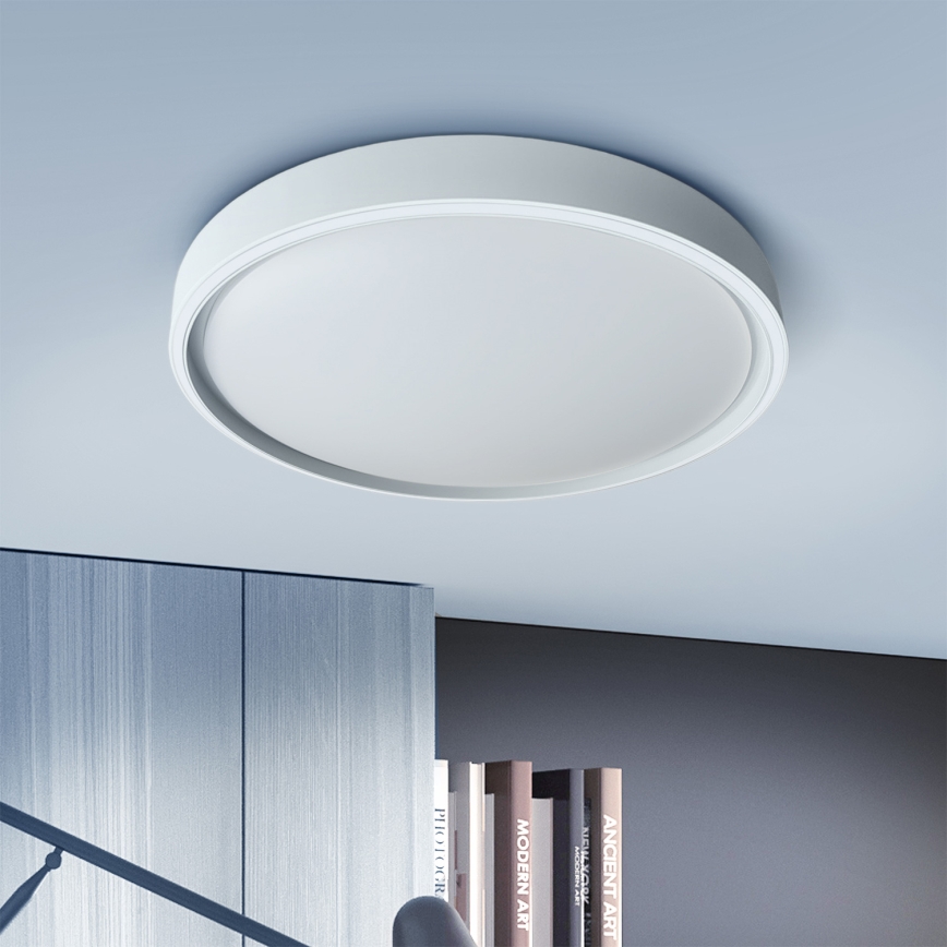 Brilagi - Plafonier LED dimabil NANCI, 60W, 230V, 3000-6500K, Ø 49 cm, argintiu + telecomandă