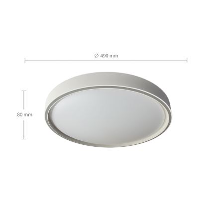 Brilagi - Plafonier LED dimabil NANCI, 60W, 230V, 3000-6500K, Ø 49 cm, argintiu + telecomandă