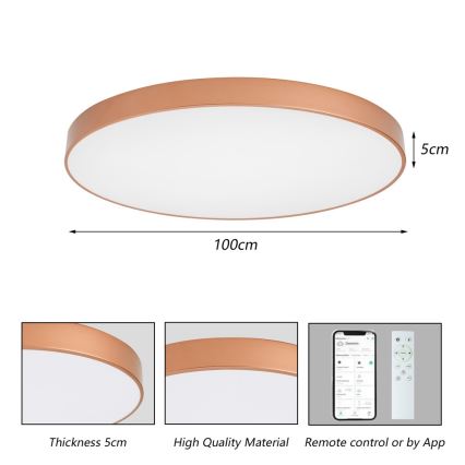 BRILAGI - Corp de iluminat LED reglabil pentru tavan POOL SMART LED/128W/230V 100 cm 3000-6000K Wi-Fi Tuya bronz + telecomandă