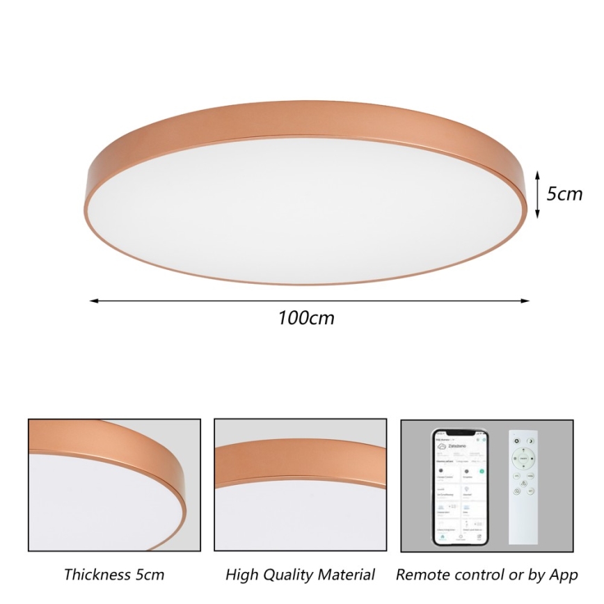 BRILAGI - Corp de iluminat LED reglabil pentru tavan POOL SMART LED/128W/230V 100 cm 3000-6000K Wi-Fi Tuya bronz + telecomandă