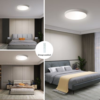 Brilagi - Plafonieră LED reglabilă POOL SMART, 48W, 230V, 40 cm, 3000-6000K, Wi-Fi Tuya + telecomandă, albă