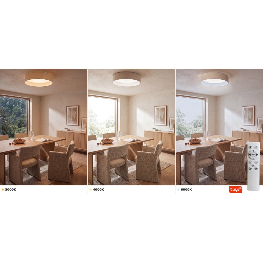 Brilagi - Plafonieră LED reglabilă VELVET SMARTIX STARS LED/36W/230V 3000-6000K Ø 55 cm crem Wi-Fi Tuya Beacon + telecomandă