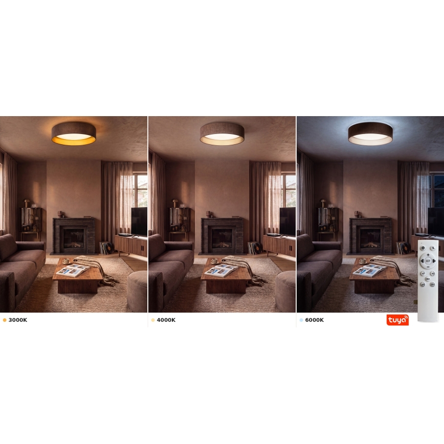 Brilagi - Lampă de tavan LED reglabilă VELVET SMARTIX STARS LED/24W/230V 3000-6000K Ø 45 cm maro/auriu Wi-Fi Tuya Beacon + telecomandă
