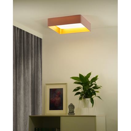 Brilagi - Plafonieră LED dimabilă VELVET SQUARE SMART LED/36W/230V 60x60 cm 2700-6500K Wi-Fi Tuya + telecomandă roz