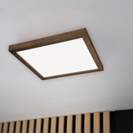 BRILAGI - Plafonieră LED reglabilă pentru baie WOODY FRAME LED/50W/230V stejar nuc 60x60 cm 3000-6000K IP44 + telecomandă