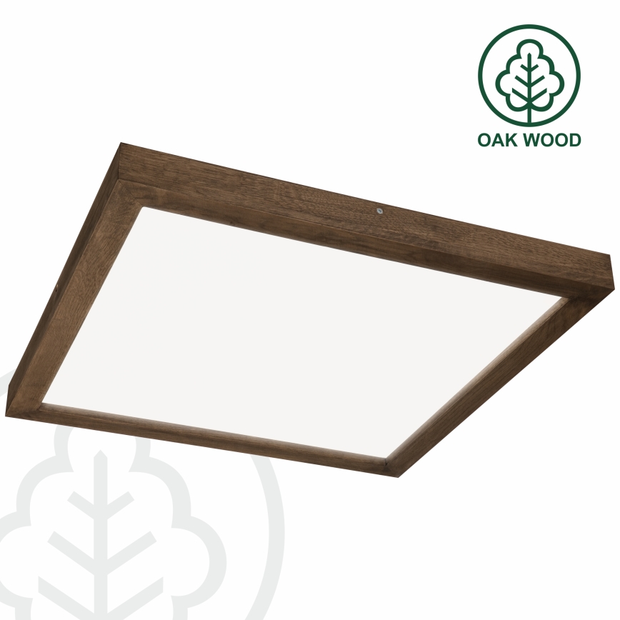 BRILAGI - Plafonieră LED reglabilă pentru baie WOODY FRAME LED/50W/230V stejar nuc 60x60 cm 3000-6000K IP44 + telecomandă
