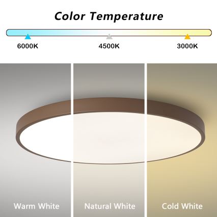 Brilagi - Lampă LED dimabilă POOL SMART, 128 W, 230 V, Ø 100 cm, Wi‑Fi Tuya + telecomandă, maro