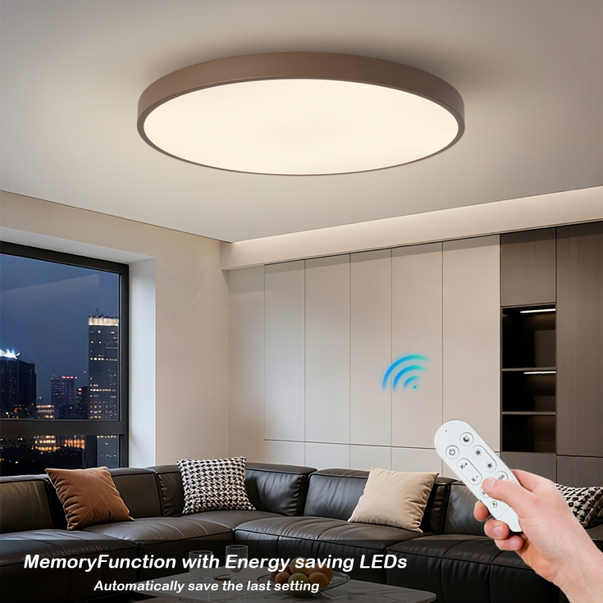 Brilagi - Lampă LED dimabilă POOL SMART, 128 W, 230 V, Ø 100 cm, Wi‑Fi Tuya + telecomandă, maro