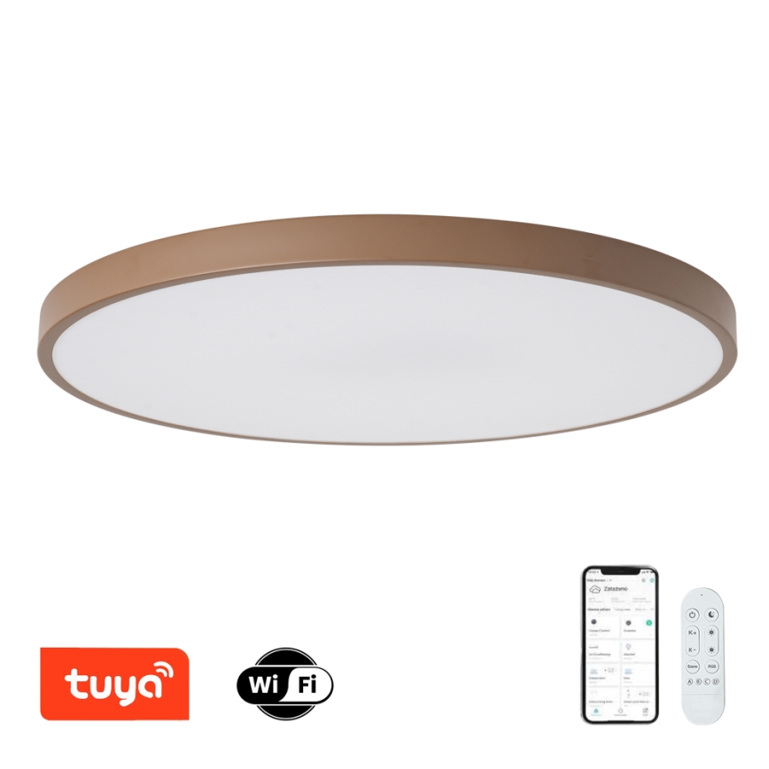 Brilagi - Lampă LED dimabilă POOL SMART, 128 W, 230 V, Ø 100 cm, Wi‑Fi Tuya + telecomandă, maro