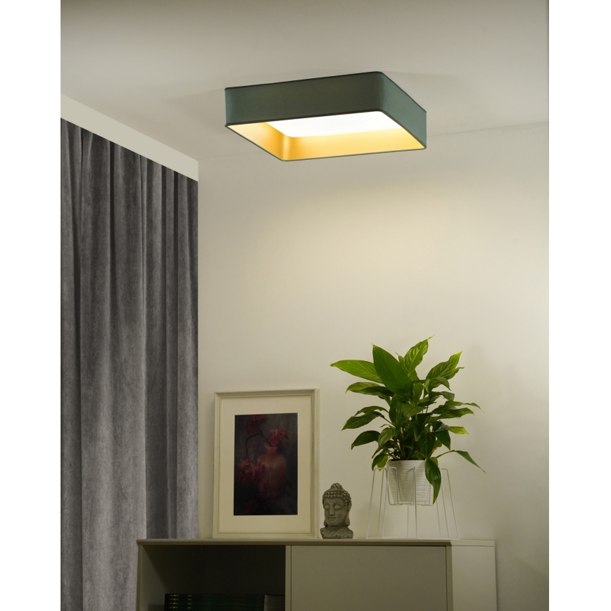 Brilagi - Plafonieră LED dimabilă VELVET SQUARE SMART LED/36W/230V 60x60 cm 2700-6500K Wi-Fi Tuya + telecomandă mentă