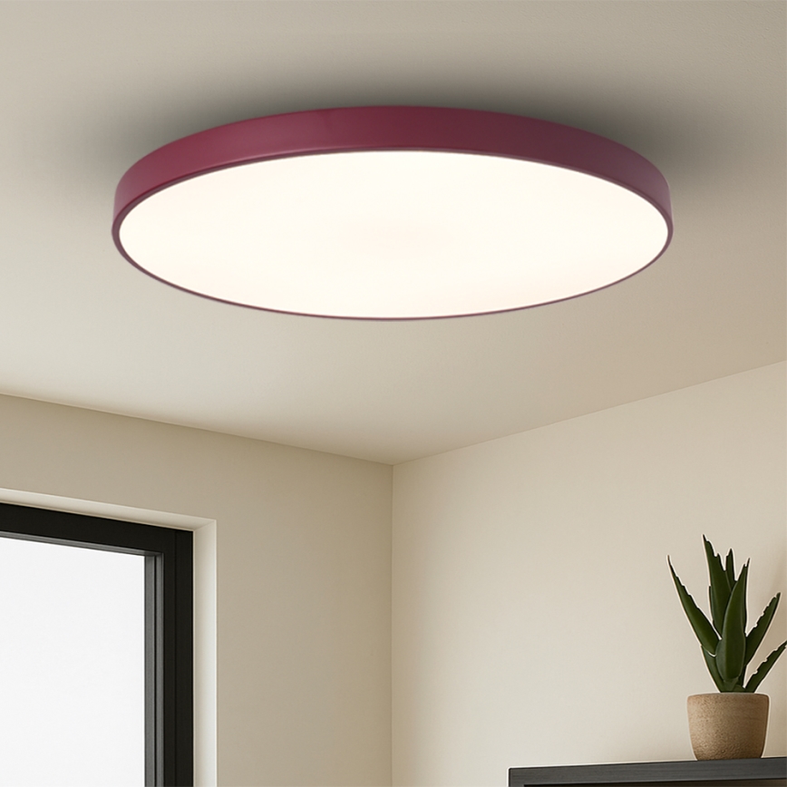 Brilagi - Corp de iluminat LED dimabil POOL Smart, 128W, 230V, Ø 100 cm, 3000–6000K, Wi‑Fi Tuya + telecomandă, burgundiu