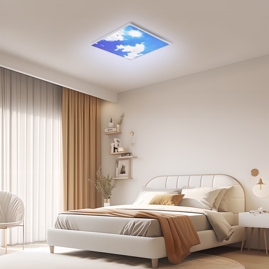 Brilagi - Plafonieră LED dimabilă SLIMFRAME SKY LED/58W/230V 60x60 cm 3000-6000K argintiu/albastru + telecomandă