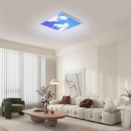 Brilagi - Plafonieră LED dimabilă SLIMFRAME SKY LED/58W/230V 60x60 cm 3000-6000K argintiu/albastru + telecomandă